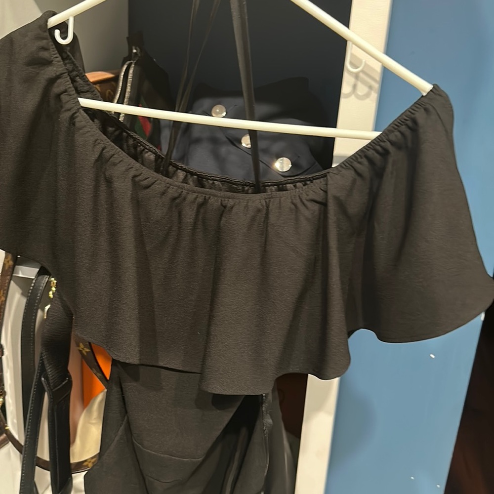Black banana republic off shoulder jump suit great condition